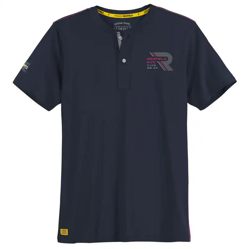 Redfield sportives Serafino T-Shirt Übergröße navy