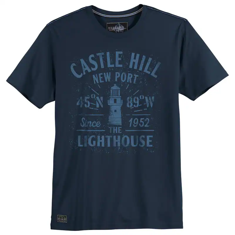Redfield Übergrößen T-Shirt navy Print Castle Hill