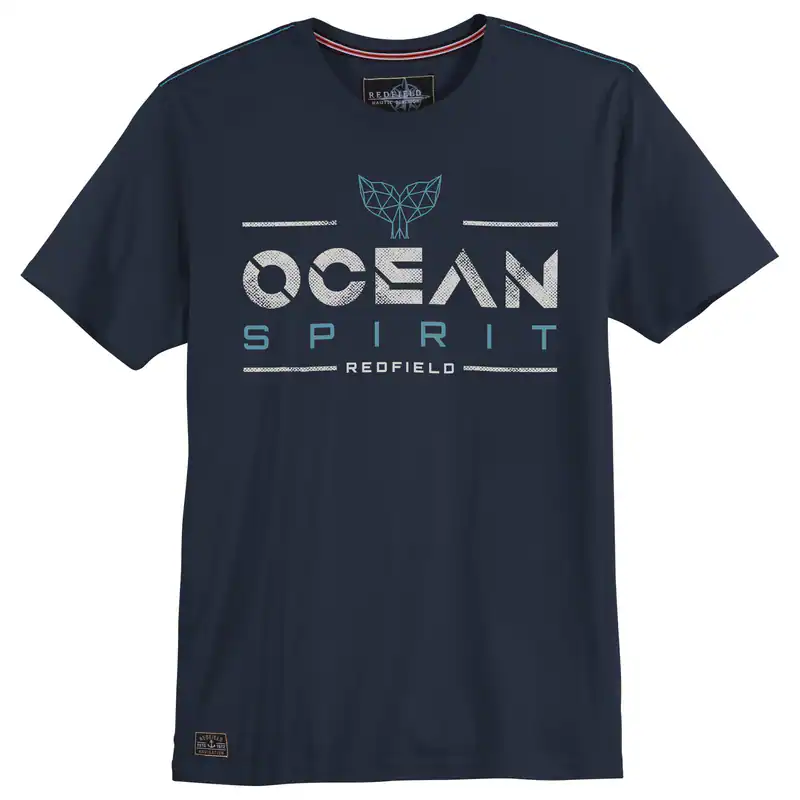 Redfield T-Shirt Übergröße navy Print Ocean Spirit