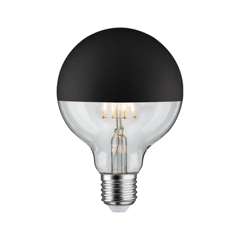 Paulmann LED Globe 6,5W = 48W, 600 lm, E27, Kopfspiegel Schwarz matt, Warmweiß