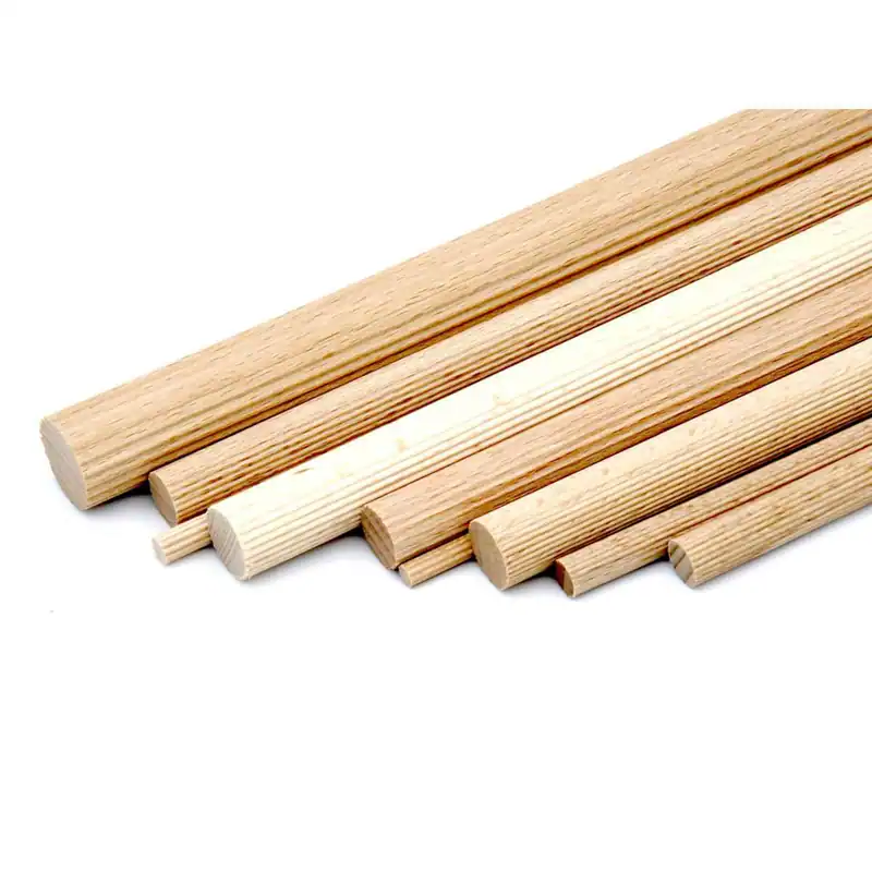 Rundstab Buche geriffelt Holzstab 1000mm Länge Ø3–20mm Buchenrundstab Bastelstab