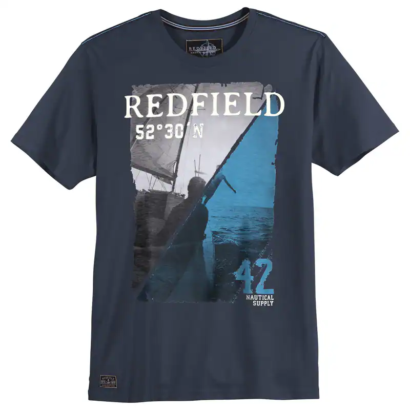 Redfield T-Shirt große Größen navy Segel-Fotoprint