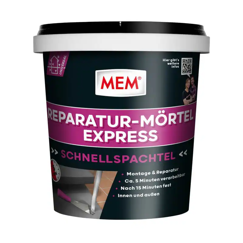 MEM Reparatur-Mörtel Express, schnell erhärtender Zementmörtel, 1 kg