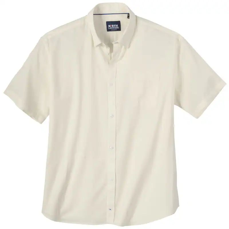 North Latitude Kurzarmhemd XXL Leinen offwhite