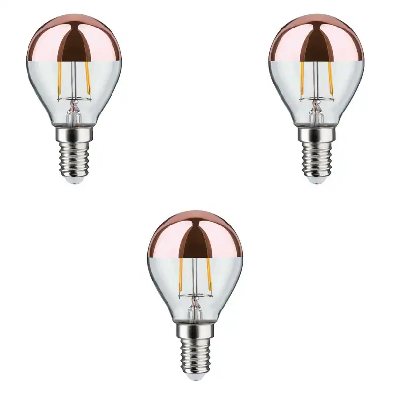 3 x Paulmann LED Tropfen 2,6W = 22W, 220 lm, E14, Kopfspiegel Kupfer, Warmweiß