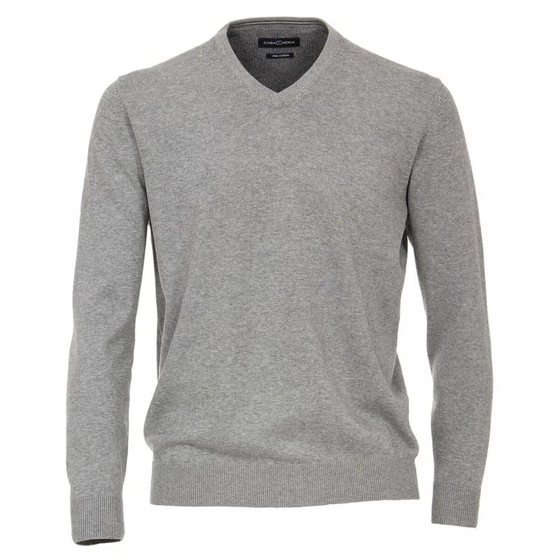 CasaModa Herren Pullover hellgrau melange Übergröße 2XL 3XL 4XL 5XL 6XL NEU