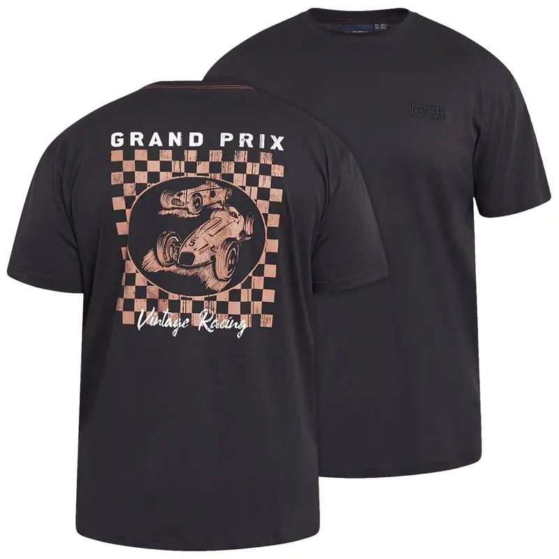 North Latitude Übergröße T-Shirt schwarz Rückenprint