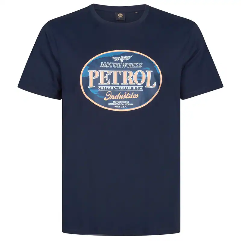 Petrol Industries XXL T-Shirt Vintage-Print navy