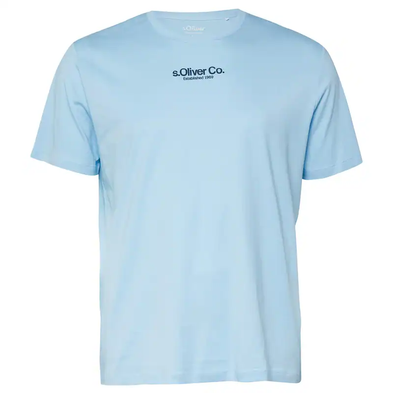 s.Oliver Übergrößen T-Shirt hellblau Logoprint