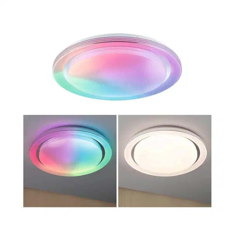Paulmann LED Deckenleuchte Rainbow mit Regenbogeneffekt, Chrom, Dimmbar