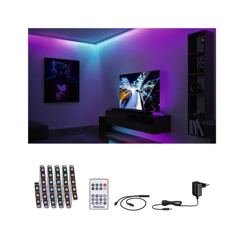 Paulmann EntertainLED LED Stripe Dynamic Rainbow RGB Set, 1,5 - 5 m Gaming Light