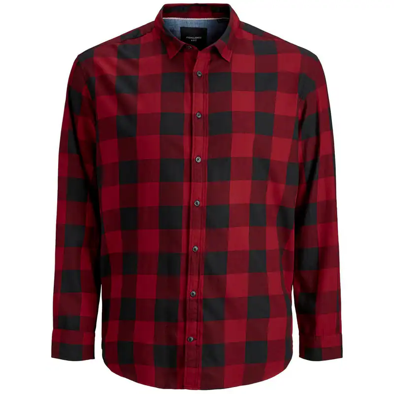Jack&Jones XXL Langarmhemd Karo rot-schwarz 2XL 3XL 4XL 5XL 6XL 7XL 8XL NEU