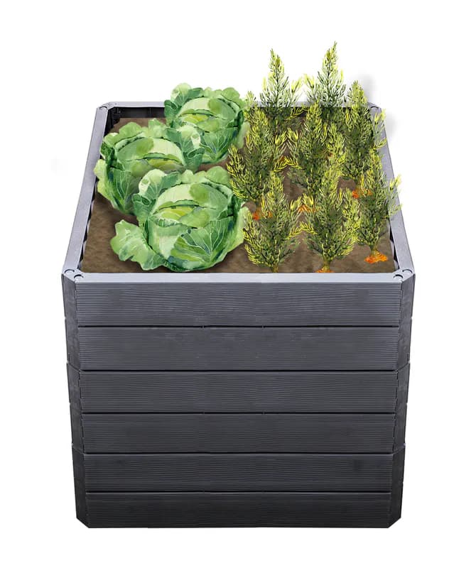 Ergo Quadro L75 Hochbeet Pflanzen Wood Kunststoff 80 x 80 cm Wassersparsystem