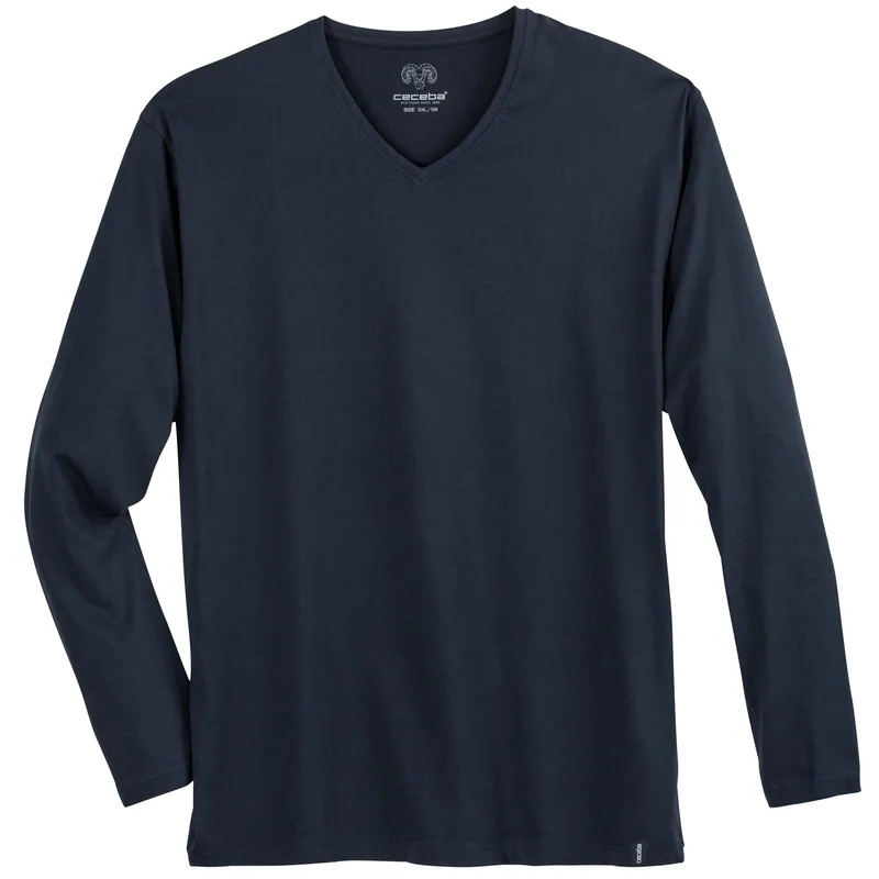 Ceceba V-Neck Longsleeve Übergröße navy 58 60/62 64/66 68/70 72/74 NEU