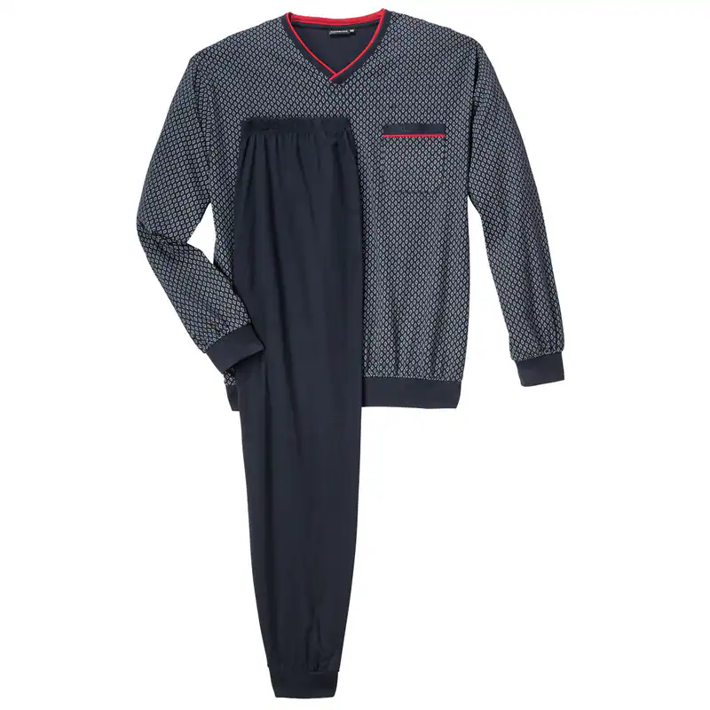 Götzburg Herren Pyjama lang dunkelblau Übergröße 58 60 62 64/66 NEU