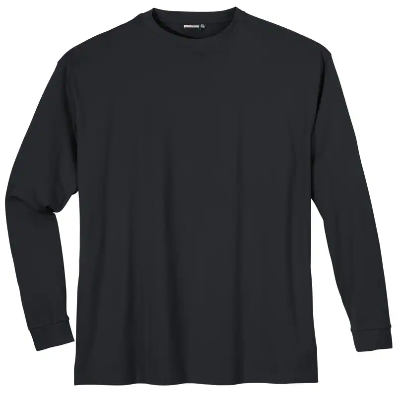 Adamo Langarmshirt große Größen schwarz