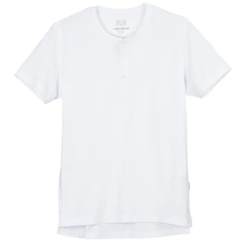 Ceceba T-Shirt Übergröße weiß Knopfleiste