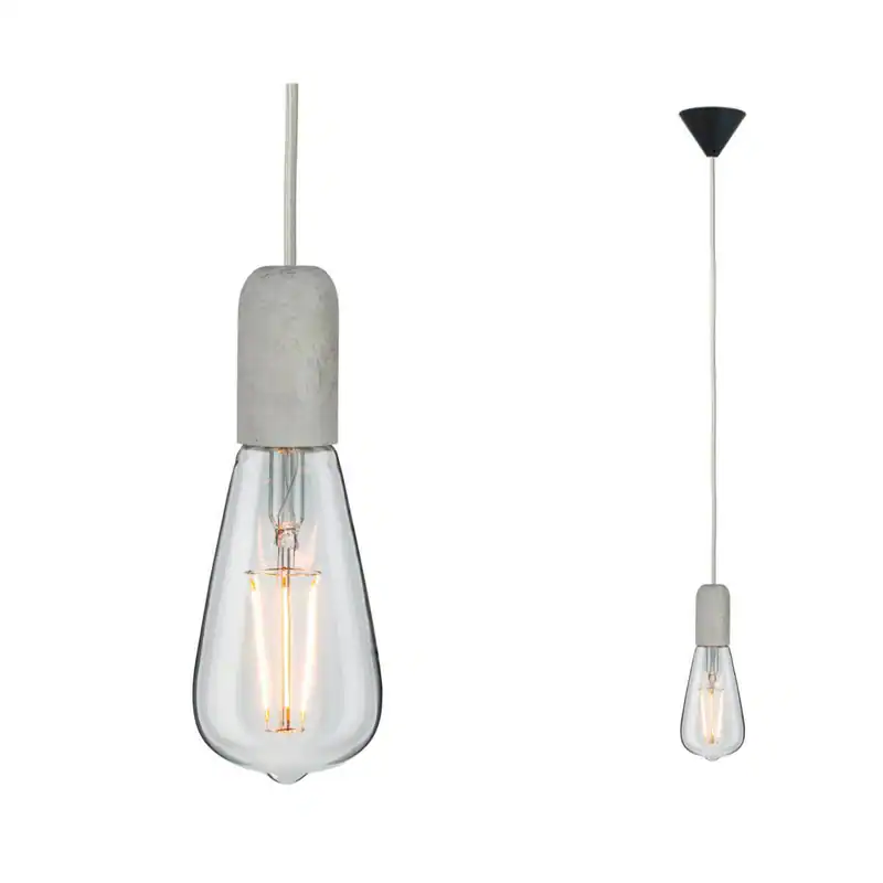 Paulmann Pendelleuchte Neordic Jano, Ø 110 mm, 1-flammig, Beton | Kunststoff