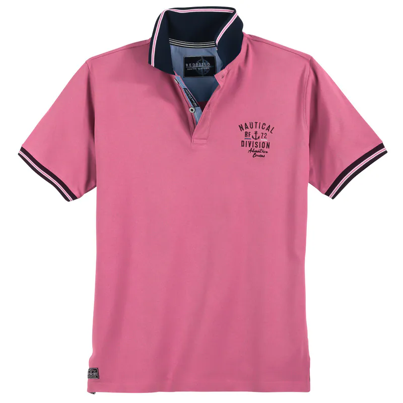 Redfield maritimes Übergrößen Poloshirt pink