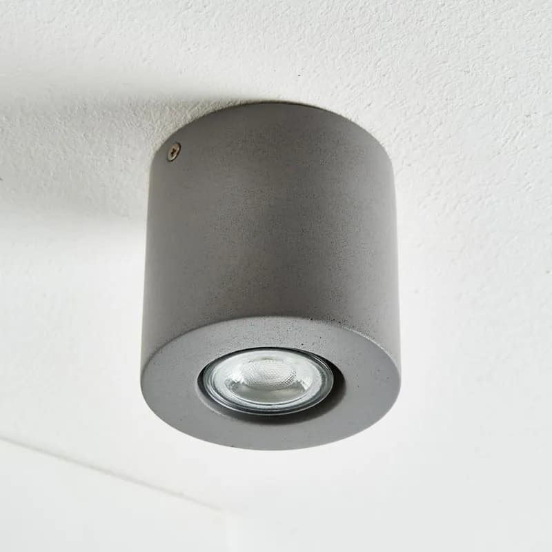 Deckenleuchte Monique, Grau, Beton, GU10, 100 x 100 mm