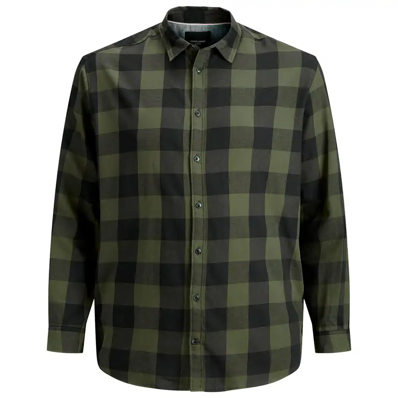 Jack&Jones XXL Langarmhemd Karo oliv-schwarz 3XL 4XL 5XL 6XL 7XL 8XL NEU