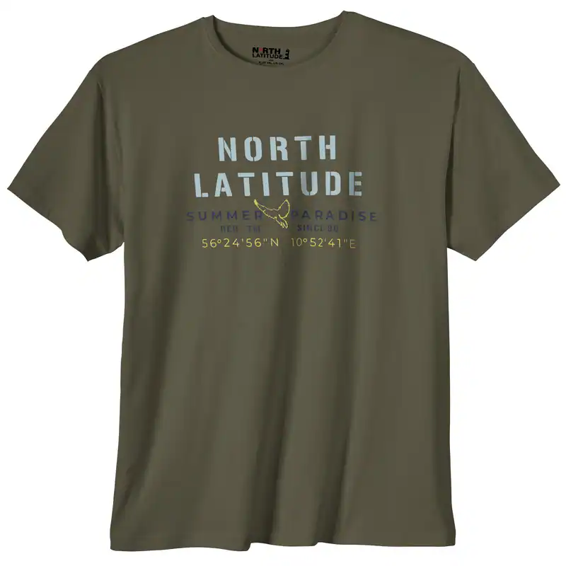 North Latitude XXL T-Shirt oliv Logoprint