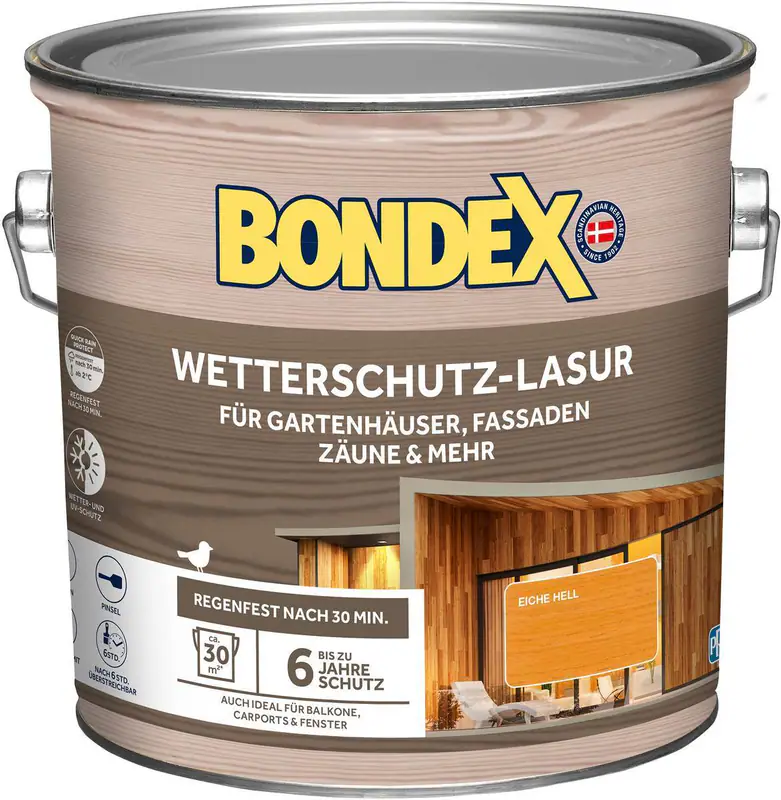 BONDEX Wetterschutz-Lasur für Aussen, 2,5 L, seidenmatt, mehrere Farben