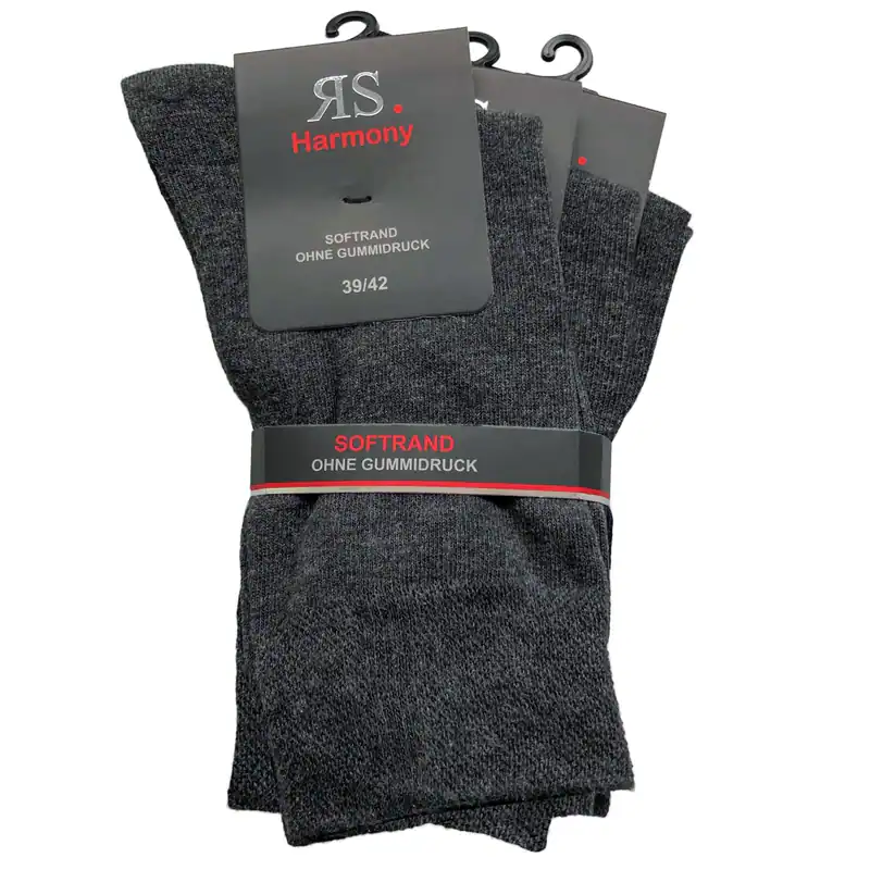 RS Harmony 3er-Pack Socken anthra ohne Gummidruck