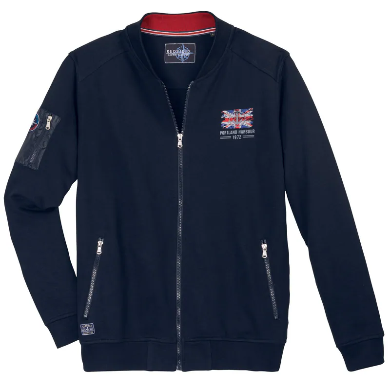 Redfield Übergrößen College-Sweatjacke navy