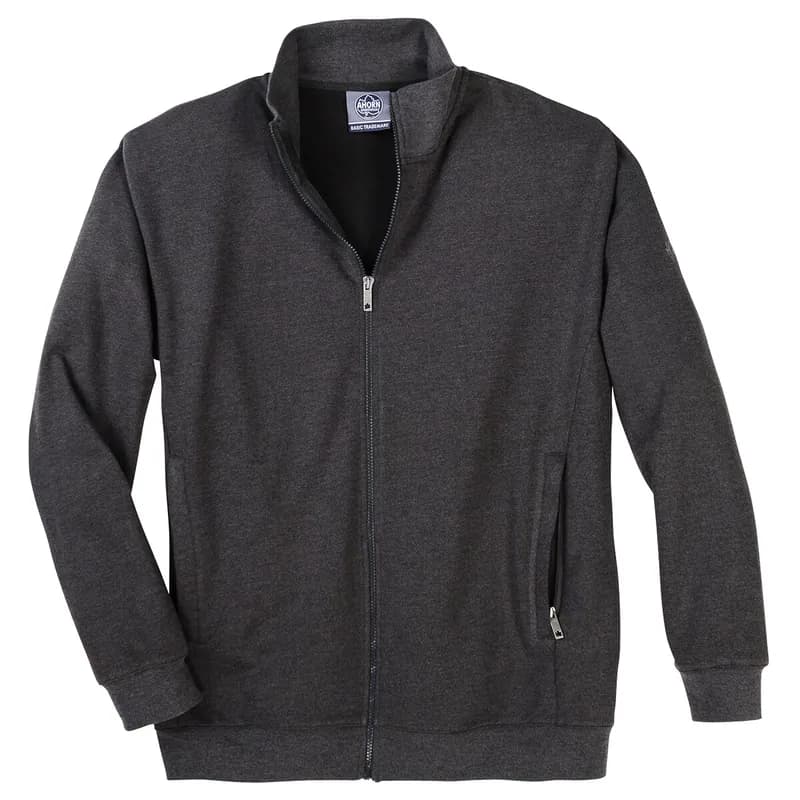Sweat-Jacke XXL anthrazit melange Ahorn 2XL 3XL 4XL 5XL 6XL 7XL 8XL 9XL 10XL NEU