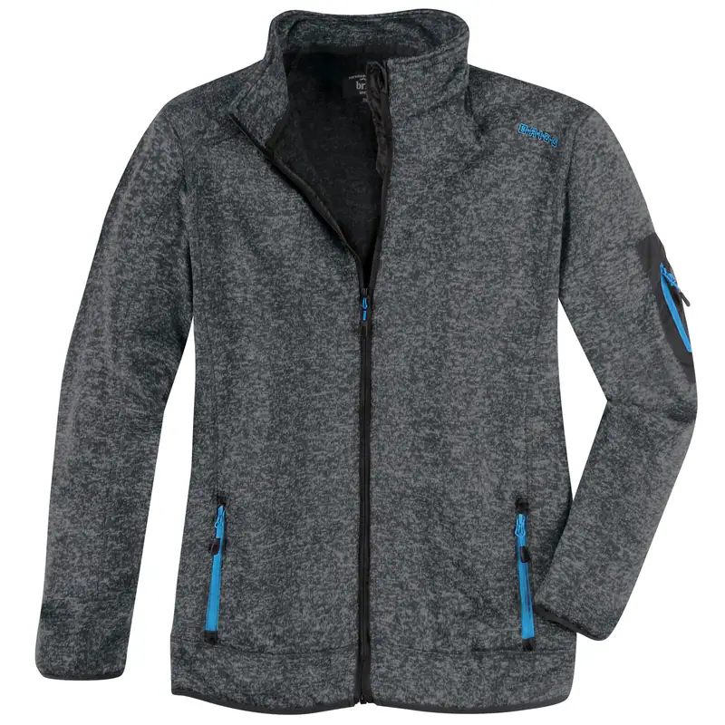 XXL Brigg Strickoptik Fleecejacke mittelgrau meliert leicht, bequem, modisch