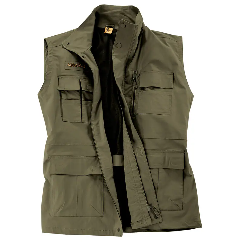 Übergrößen Abraxas Outdoorweste khaki sehr bequem, atmungsaktiv robust 2XL-10XL