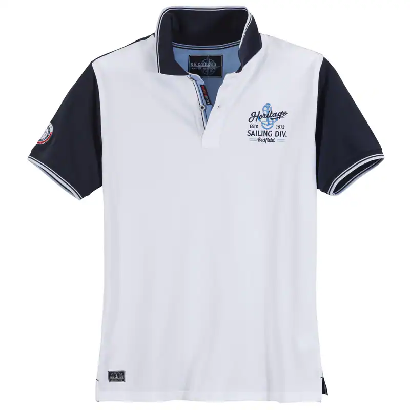 Redfield Poloshirt Colorblocking XXL weiß maritim