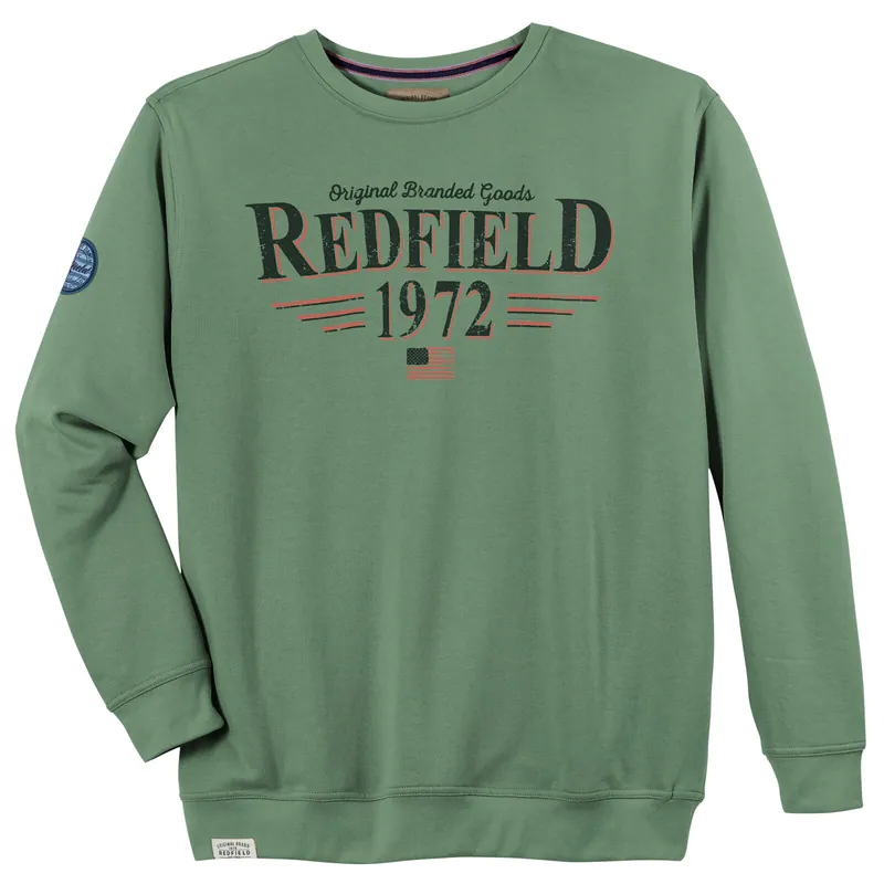 Redfield Übergrößen Logo Sweatshirt salbeigrün