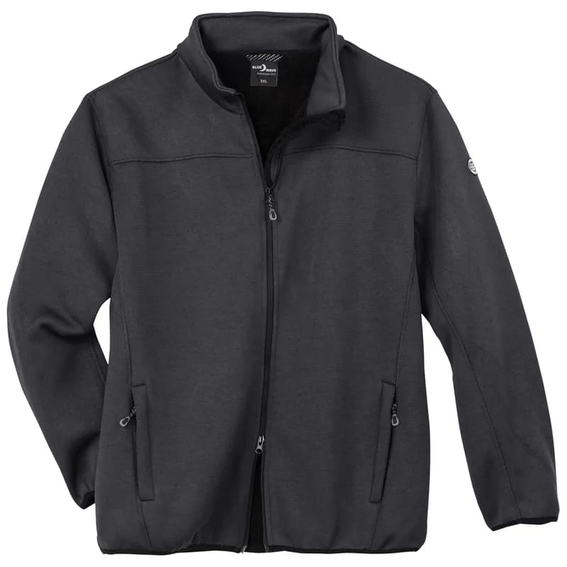 Blue Wave Übergrößen Strick-Fleecejacke anthrazit warm