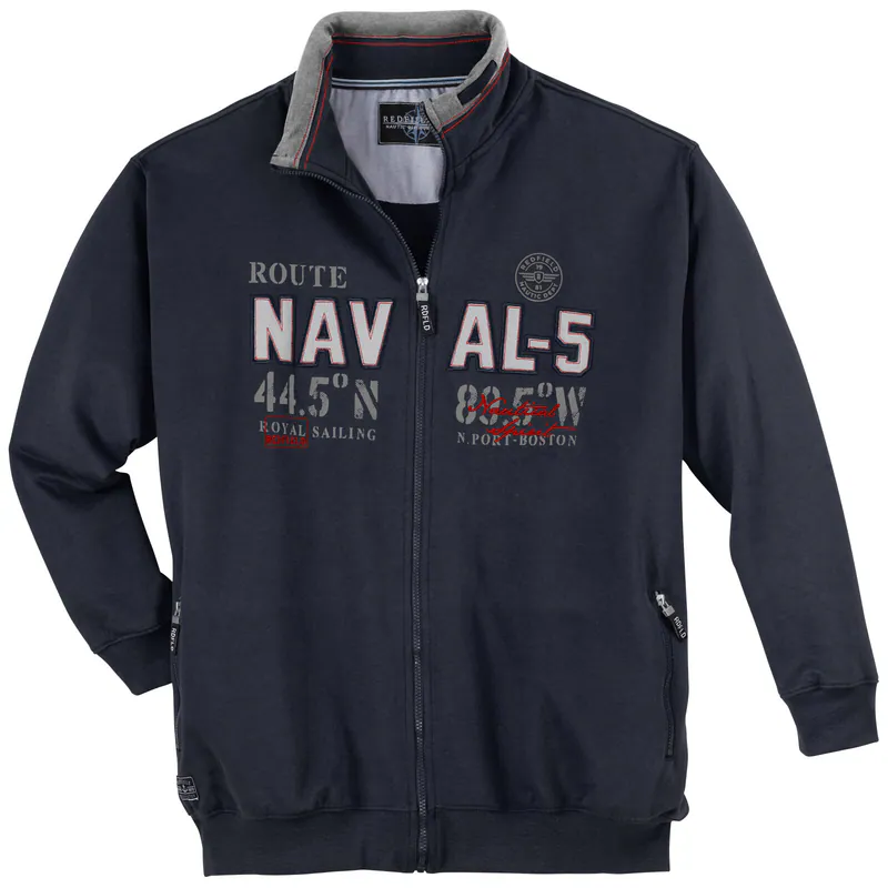 Redfield Übergrößen Sweatjacke maritim navy – neu – Herrenmode – überwiegend dunkelblau