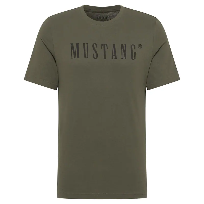 Mustang Übergrößen Logoprint T-Shirt oliv Austin