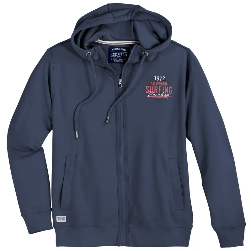 Redfield Übergrößen Sweatjacke Kapuze denimblau
