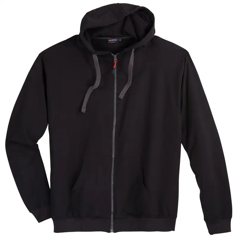 Adamo Basic XXL Sweatjacke Kapuze schwarz