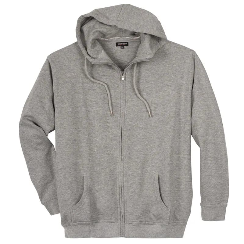 Redfield Sweatjacke hellgrau Übergrößen 2XL 3XL 4XL 5XL 6XL 7XL 8XL 10XL NEU
