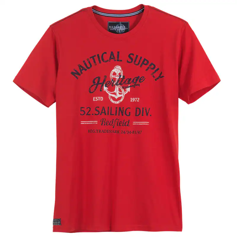 Redfield Übergrößen T-Shirt rot Nautical Supply