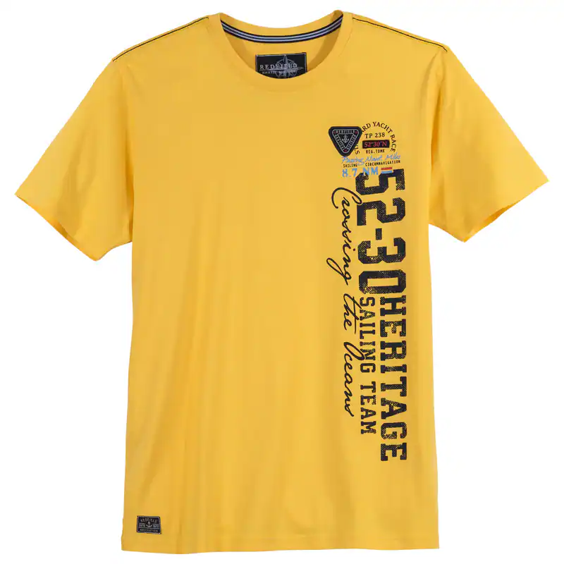 Redfield T-Shirt Übergröße gelb Vertikalprint maritim