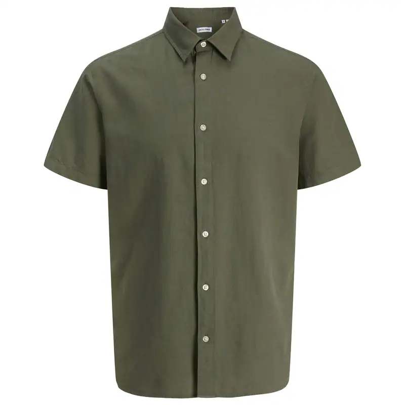 Jack&Jones Übergrößen Kurzarmhemd oliv JJEBREEZE