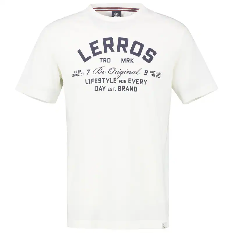 Lerros Übergrößen T-Shirt weiß Logoprint