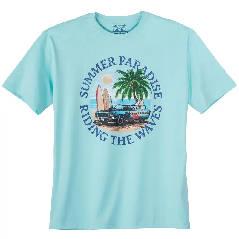 Calm Beach XXL T-Shirt helltürkis Summer Paradise 3XL 4XL 5XL 6XL 7XL 8XL 10XL