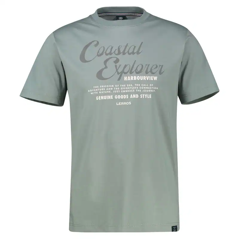 Lerros Übergrößen T-Shirt modisch grau Print Coastal