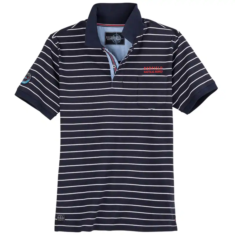 Redfield XXL Poloshirt gestreift maritim navy