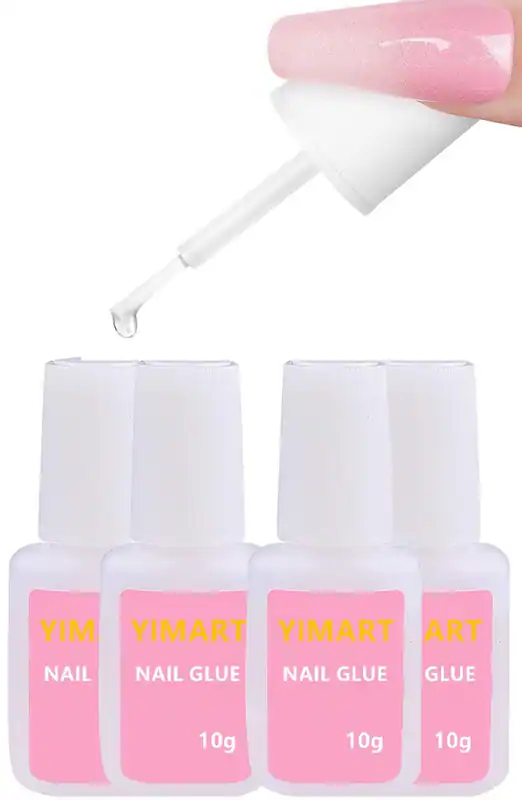 Profi Salon Nagelkleber schnell und stark Nagel Flüssigkleber, 4er Pack ys
