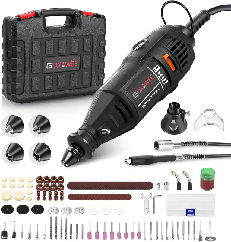 GOXAWEE Rotationswerkzeug-Kit mit MultiPro schlüssellosem Bohrfutter und