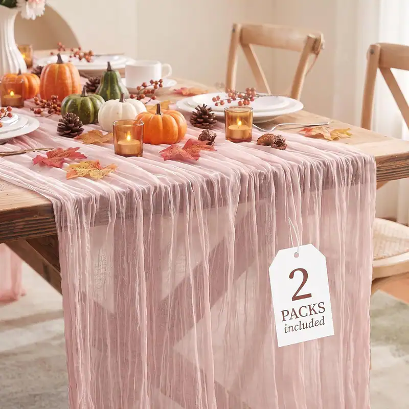 Rosa Käsetuch Tischläufer Herbst Boho Hochzeit Geburtstag Party 35x120 cm